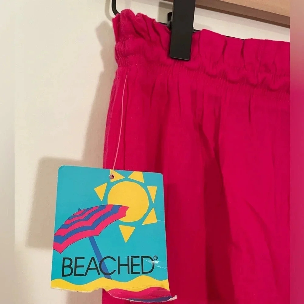 NWT Vintage! 80s / 90s Sears "Beached" Pink Wide Leg Cotton Pants, Med Throwback - Picture 7 of 7